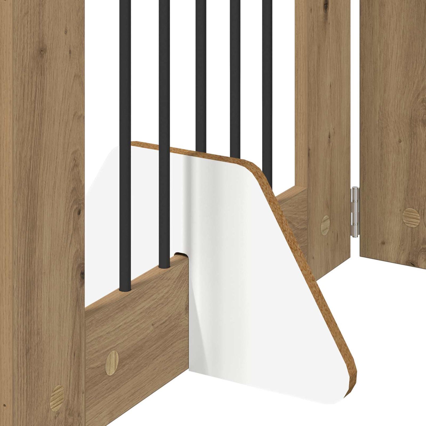 Cancello per cani con supporti 2 pcs Rovere Artigianale | homemem39