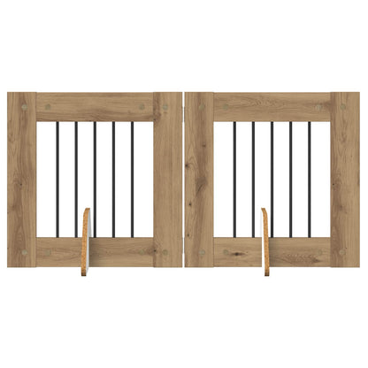 Cancello per cani con supporti 2 pcs Rovere Artigianale