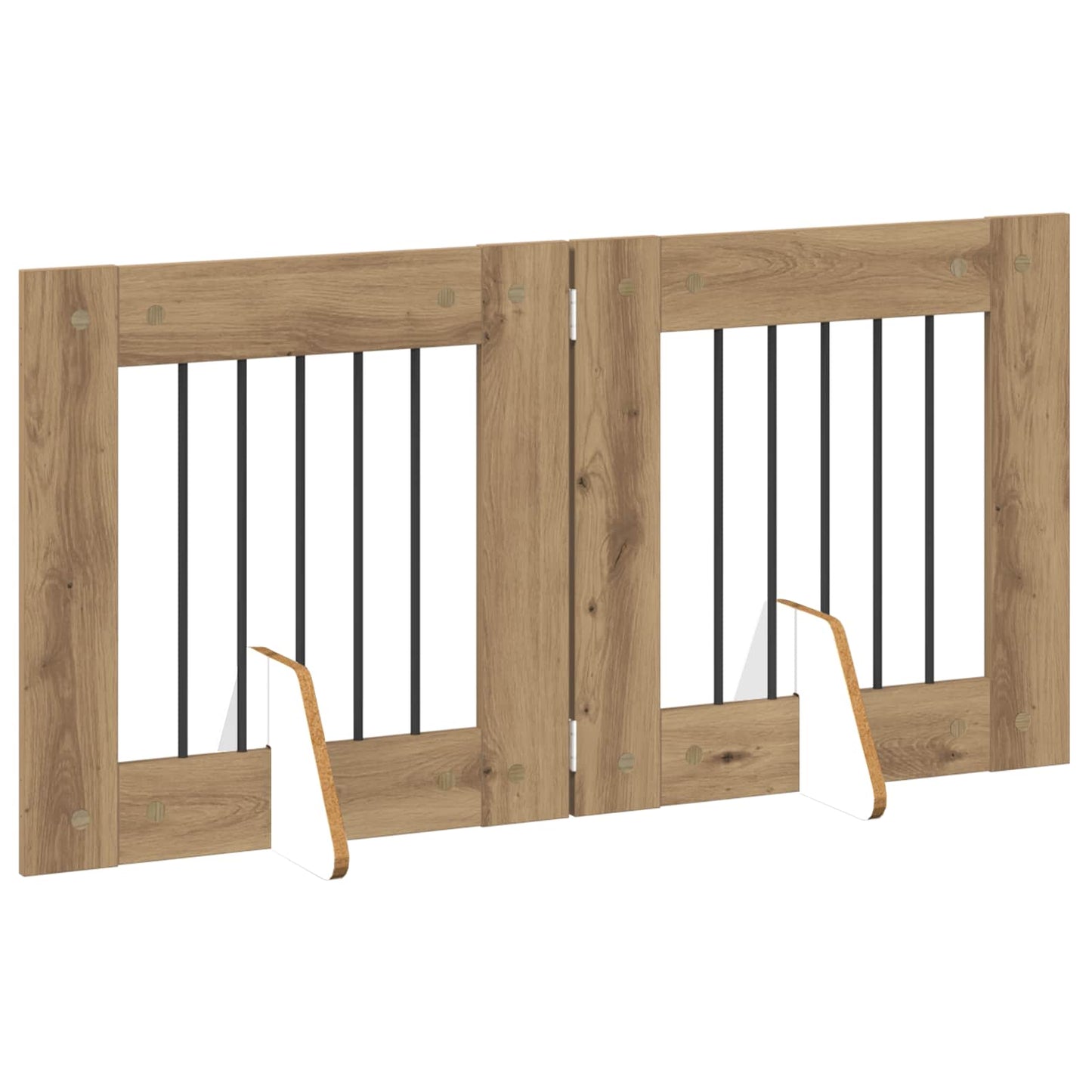 Cancello per cani con supporti 2 pcs Rovere Artigianale | homemem39