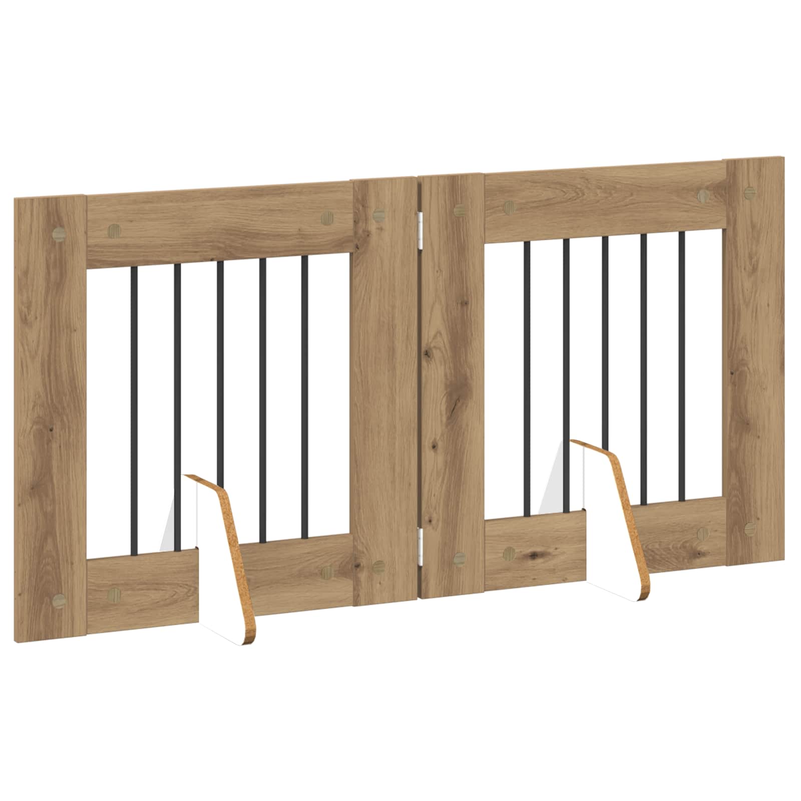 Cancello per cani con supporti 2 pcs Rovere Artigianale | homemem39