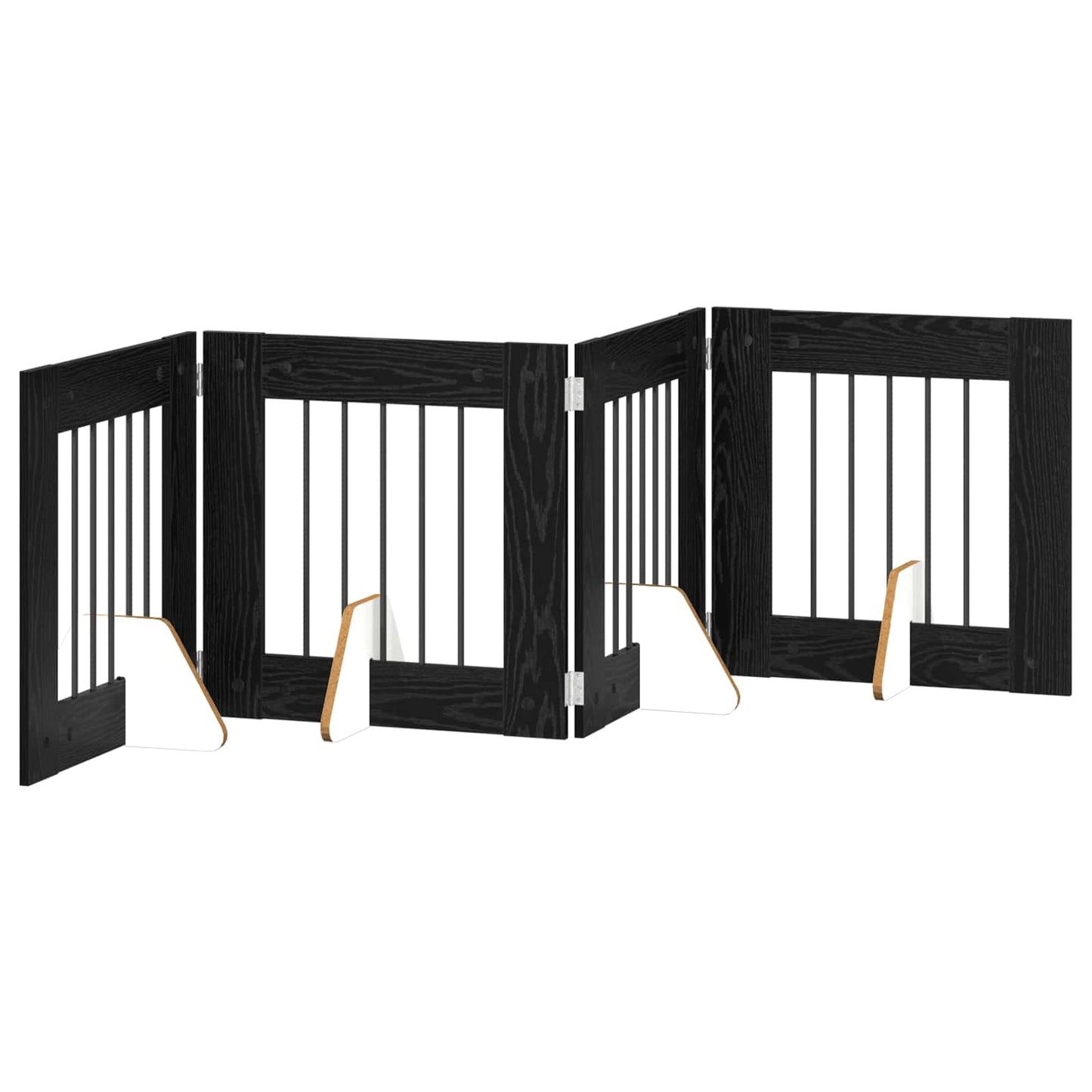 Cancello per cani con supporti 4 pcs Rovere Nero 60 x 60 cm | homemem39