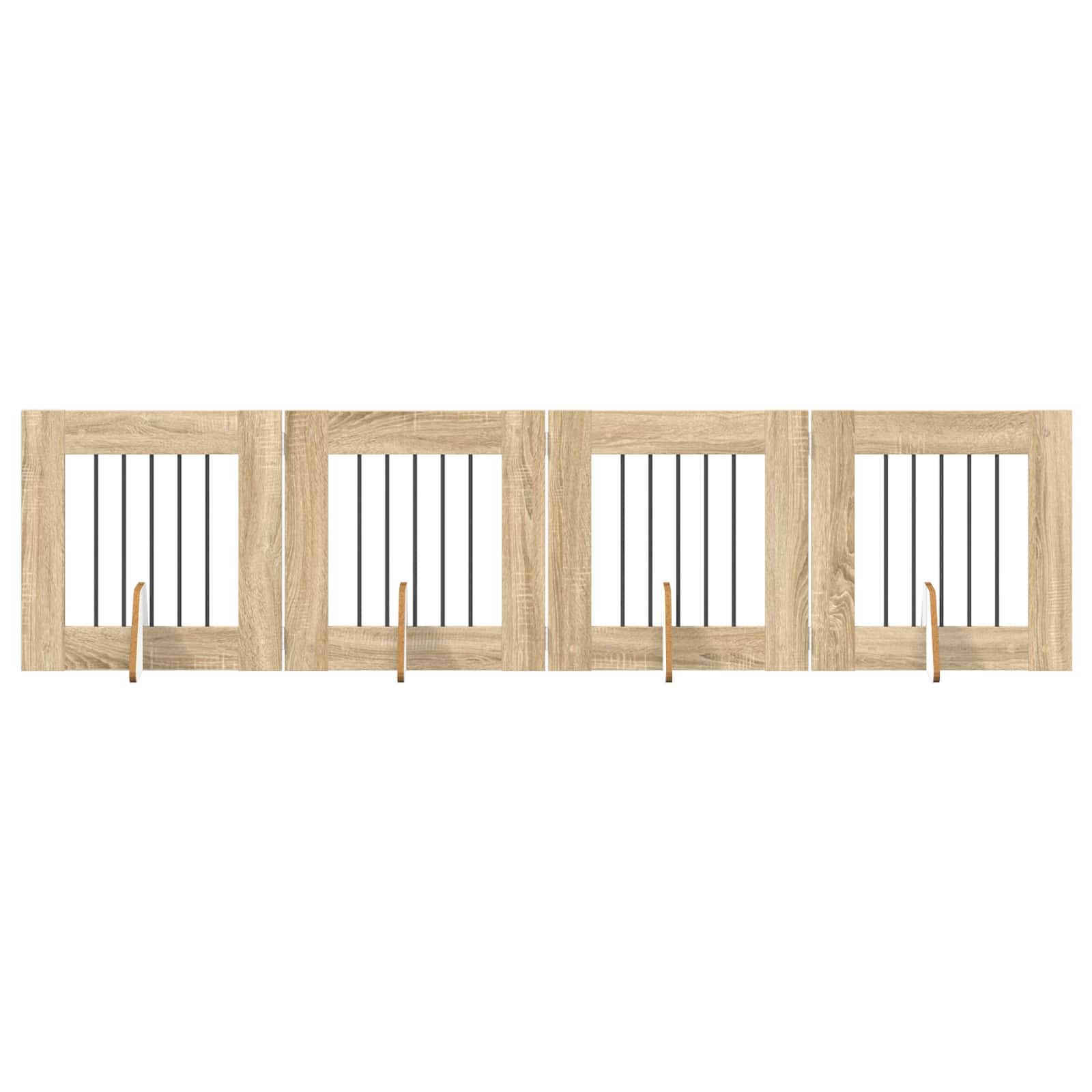 Cancello per cani con supporti 4 pcs Rovere Sonoma 60 x 60 cm | homemem39