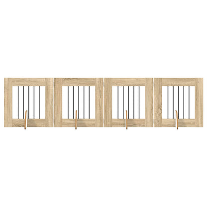 Cancello per cani con supporti 4 pcs Rovere Sonoma 60 x 60 cm | homemem39