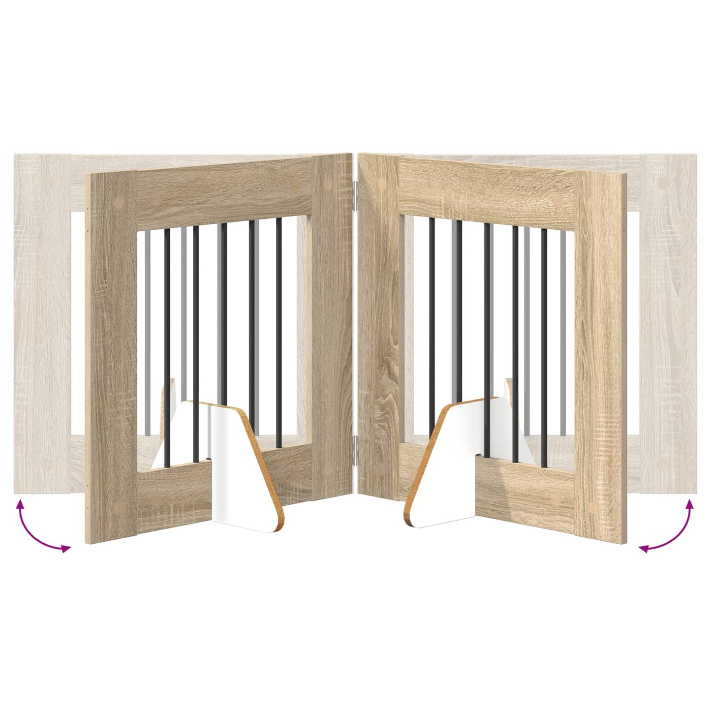 Cancello per cani con supporti 4 pcs Rovere Sonoma 60 x 60 cm | homemem39