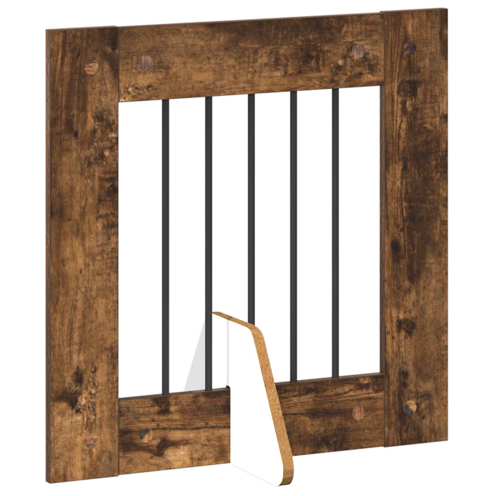 Cancello per cani con supporti 4 pcs Rovere Fumo 60 x 60 cm | homemem39