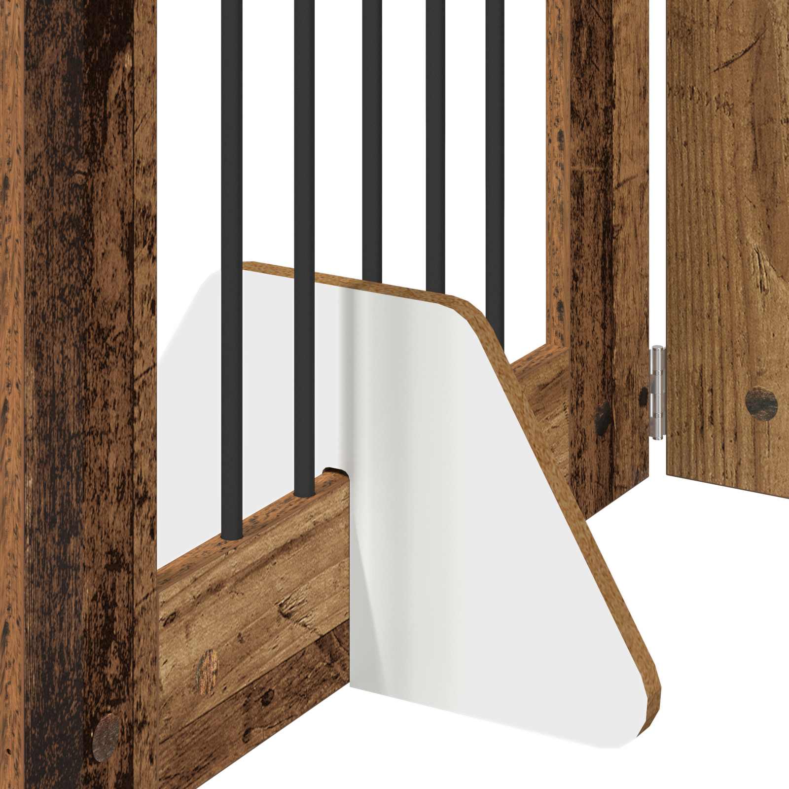 Cancello per cani con supporti 4 pcs Legno antico 60 x 60 cm | homemem39