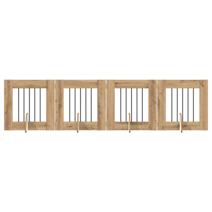 Cancello per cani con supporti 4 pcs Rovere Artigianale | homemem39