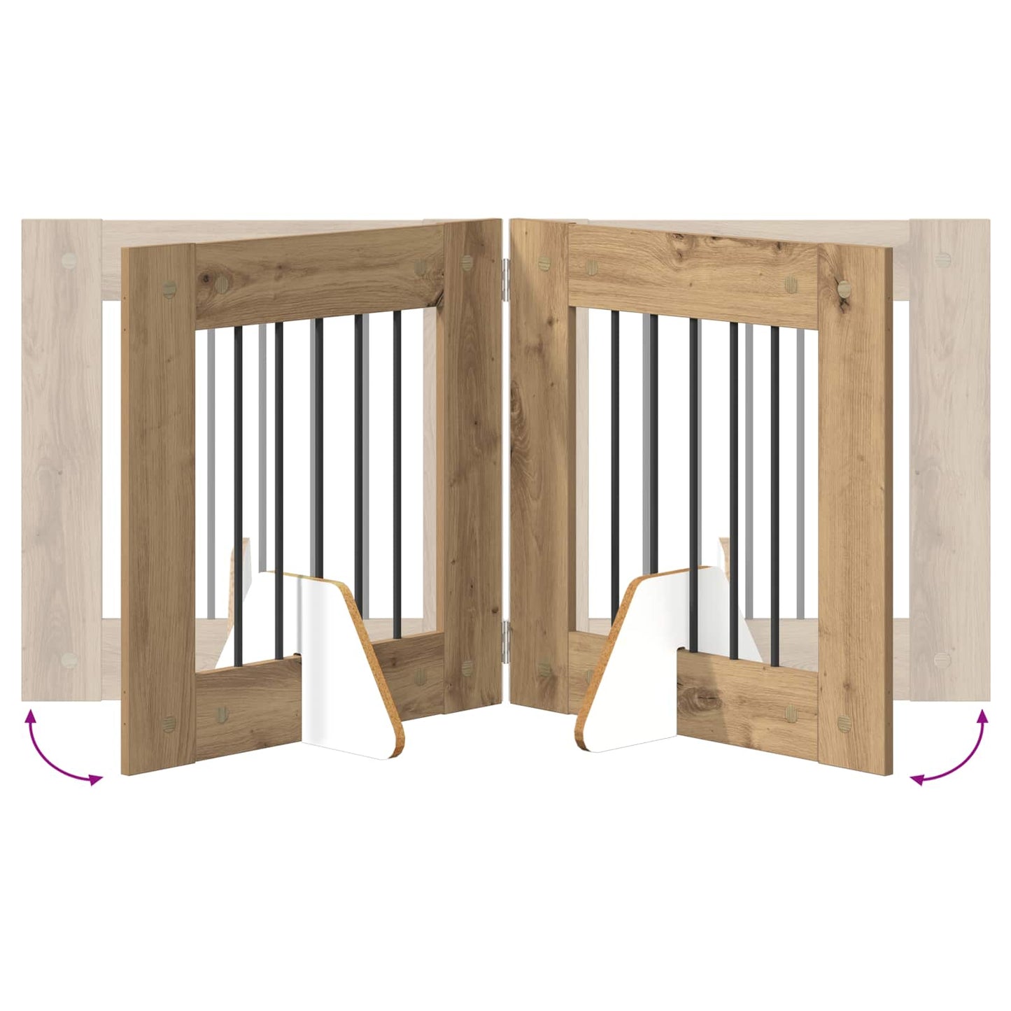 Cancello per cani con supporti 4 pcs Rovere Artigianale | homemem39