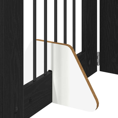 Cancello per cani con supporti 6 pcs Rovere Nero 60 x 60 cm | homemem39