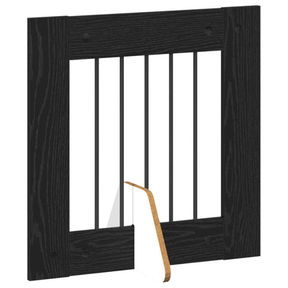 Cancello per cani con supporti 6 pcs Rovere Nero 60 x 60 cm | homemem39