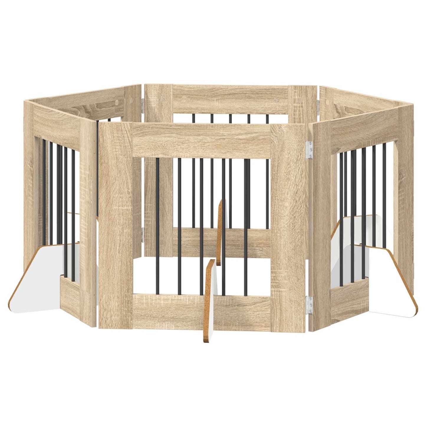 Cancello per cani con supporti 6 pcs Rovere Sonoma 60 x 60 cm | homemem39