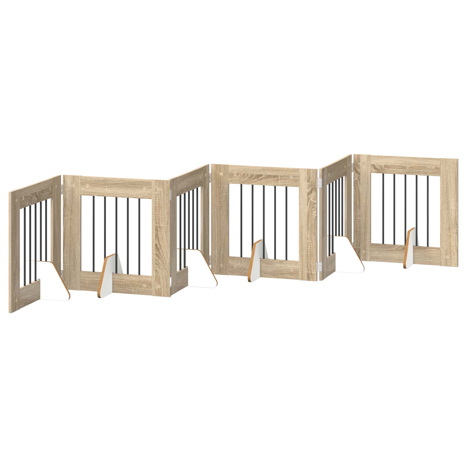 Cancello per cani con supporti 6 pcs Rovere Sonoma 60 x 60 cm | homemem39
