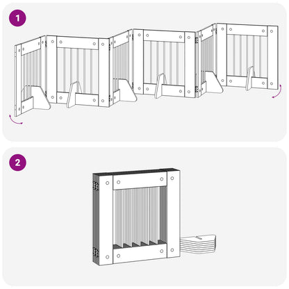 Cancello per cani con supporti 6 pcs Rovere Sonoma 60 x 60 cm | homemem39