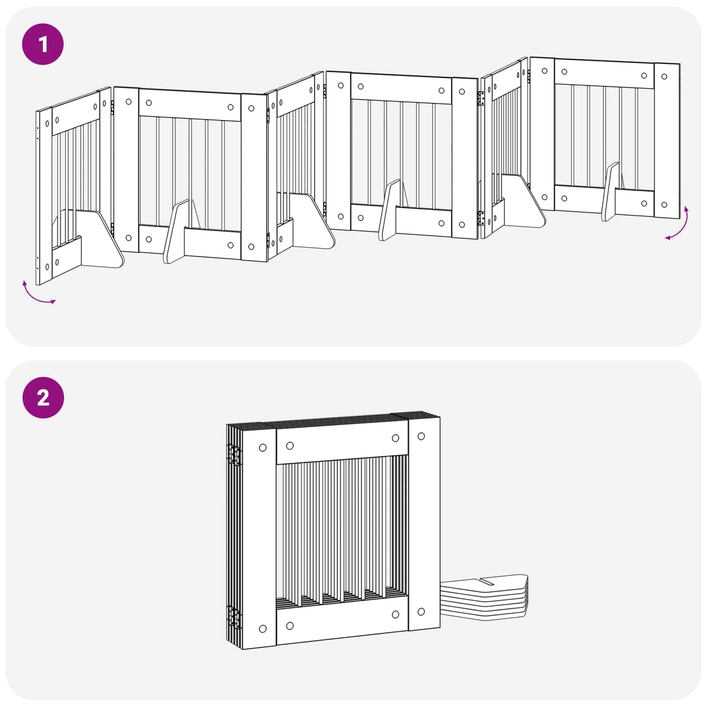 Cancello per cani con supporti 6 pcs Rovere Fumo 60 x 60 cm | homemem39