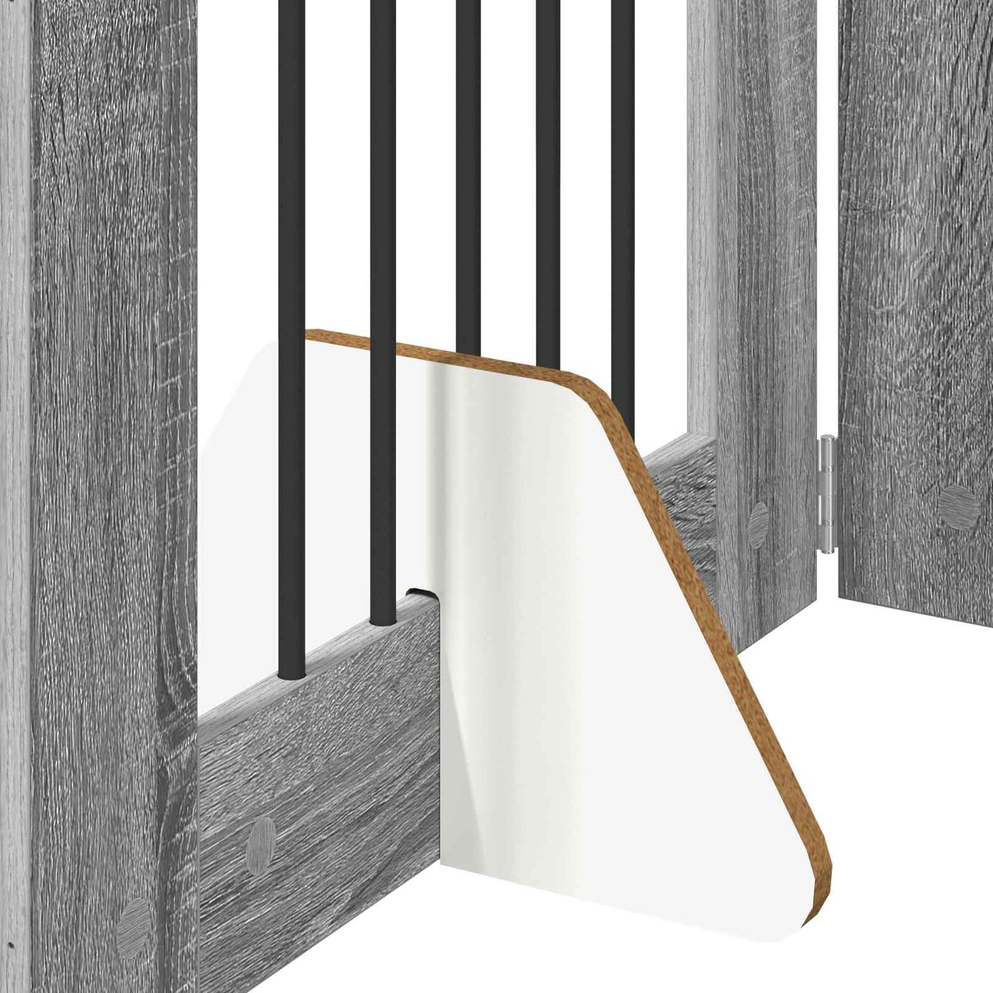 Cancello per cani con supporti 6 pcs Grigio Sonoma 60 x 60 cm | homemem39