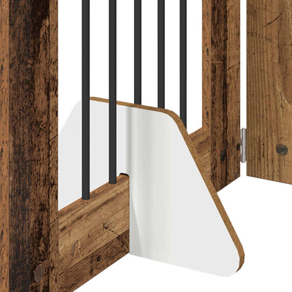 Cancello per cani con supporti 6 pcs Legno antico 60 x 60 cm | homemem39