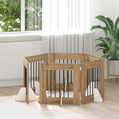 Cancello per cani con supporti 6 pcs Rovere Artigianale | homemem39