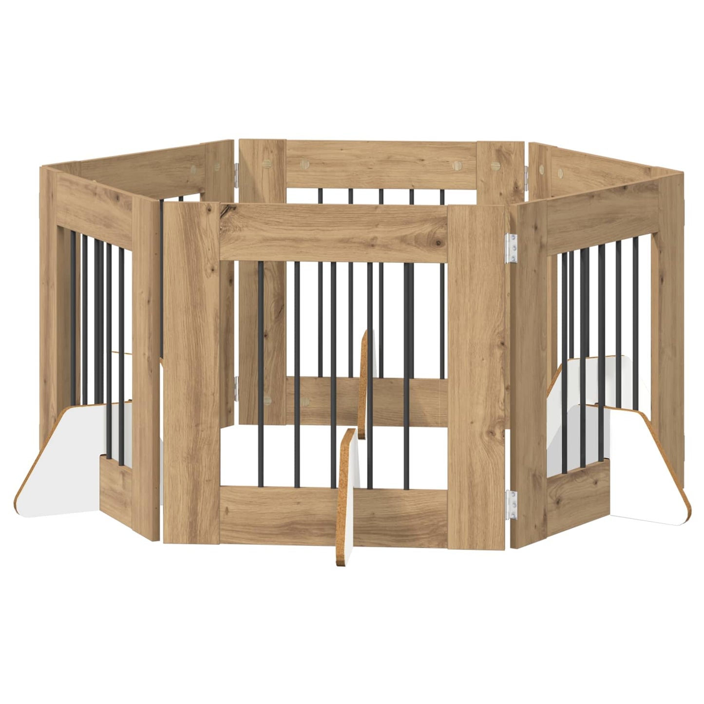 Cancello per cani con supporti 6 pcs Rovere Artigianale | homemem39