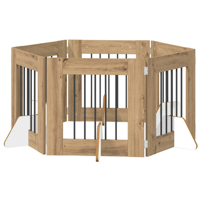Cancello per cani con supporti 6 pcs Rovere Artigianale | homemem39