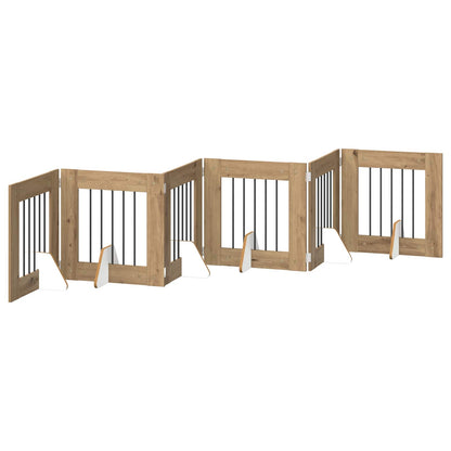 Cancello per cani con supporti 6 pcs Rovere Artigianale | homemem39