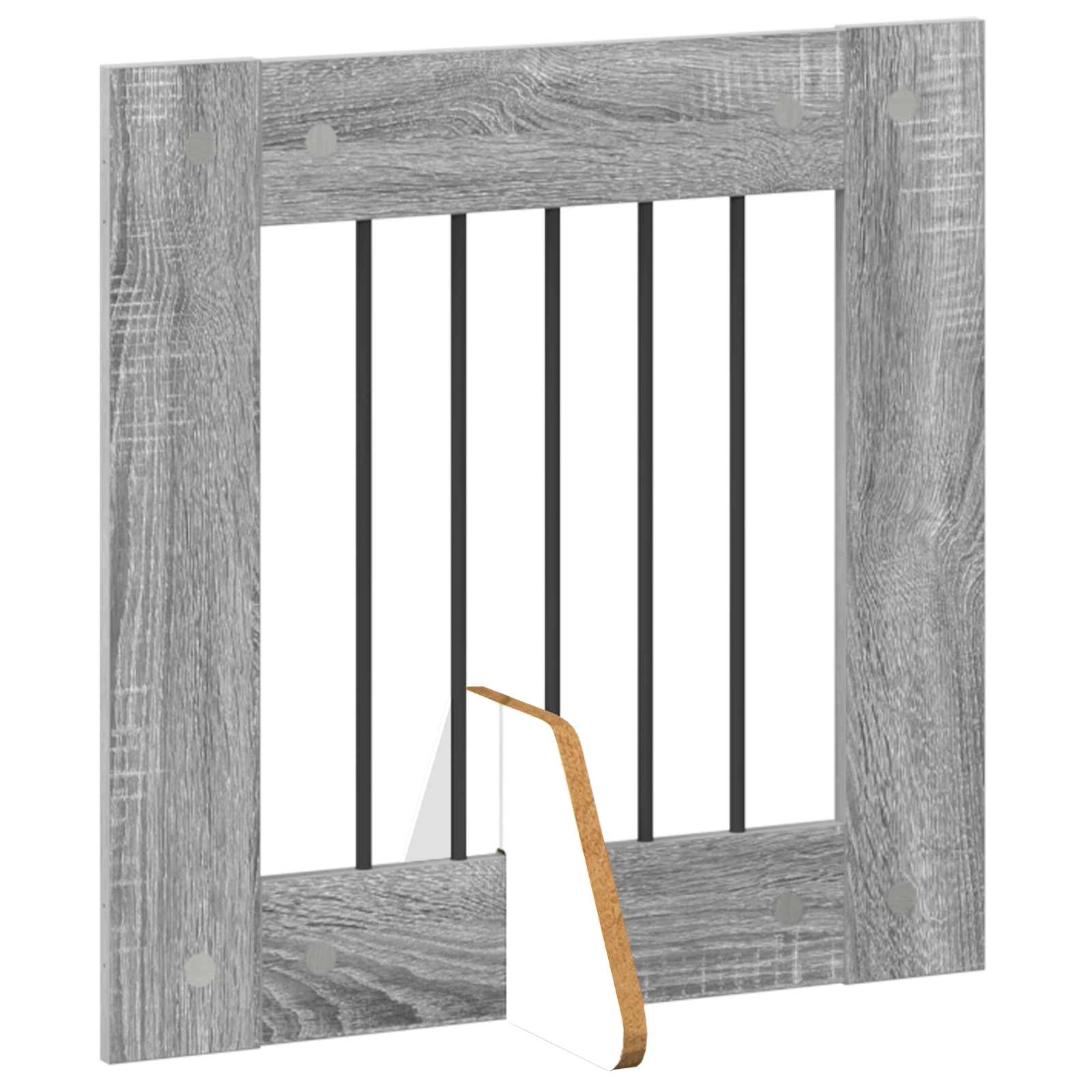 Cancello per cani con supporti 8 pcs Grigio Sonoma 60 x 60 cm | homemem39