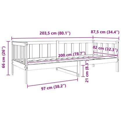 Struttura del letto Marrone cerato 80 x 200 cm Pino massello | homemem39