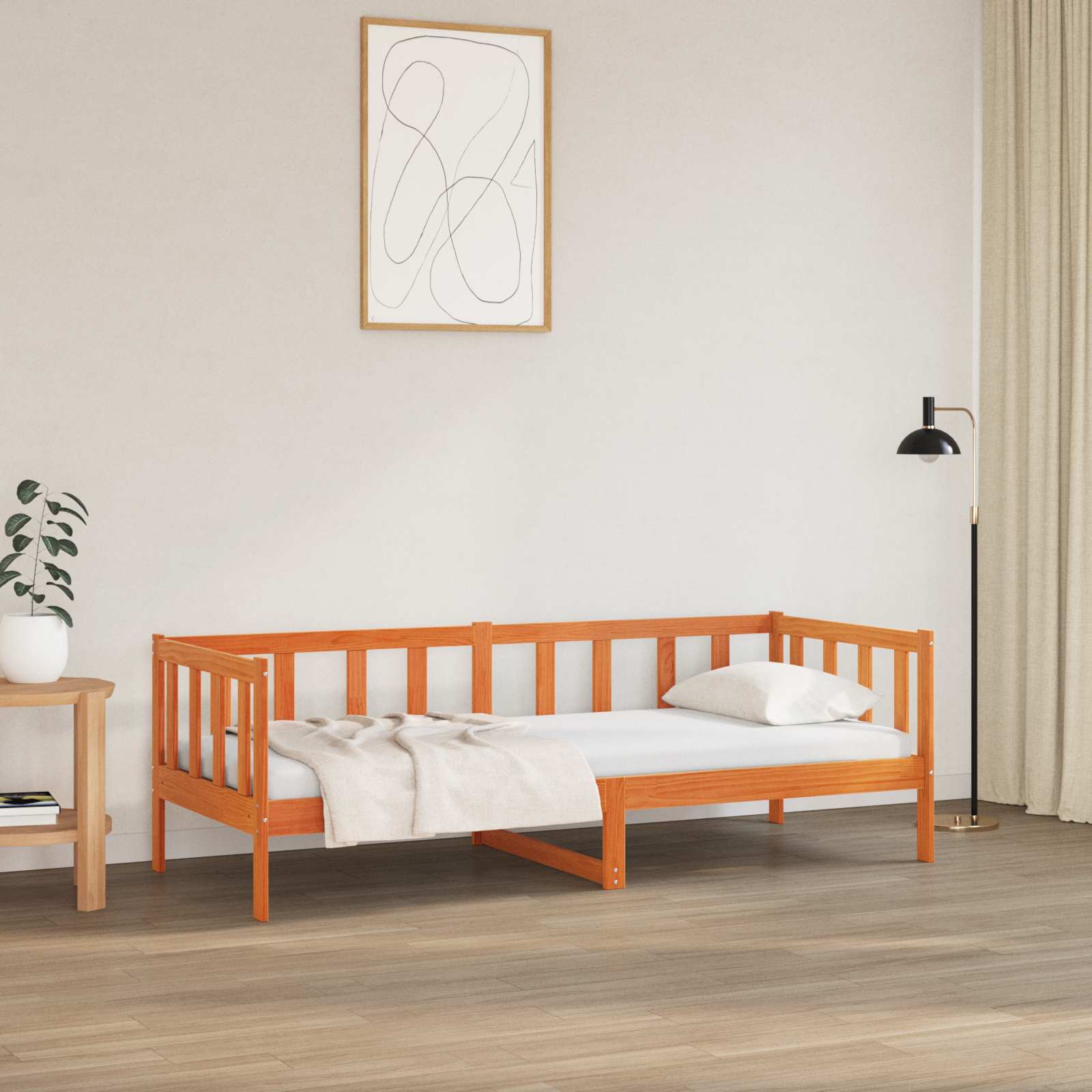 Struttura del letto Marrone cerato 90 x 190 cm Pino massello | homemem39