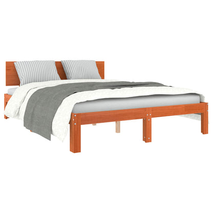 Struttura del letto Marrone cerato 135 x 190 cm Pino massello