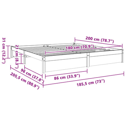 Struttura del letto Marrone cerato 180 x 200 cm