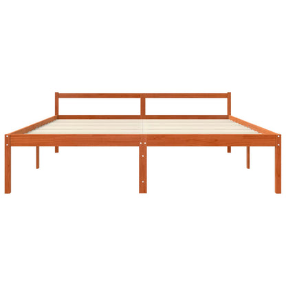 Struttura del letto Marrone cerato 200 x 200 cm Pino massello