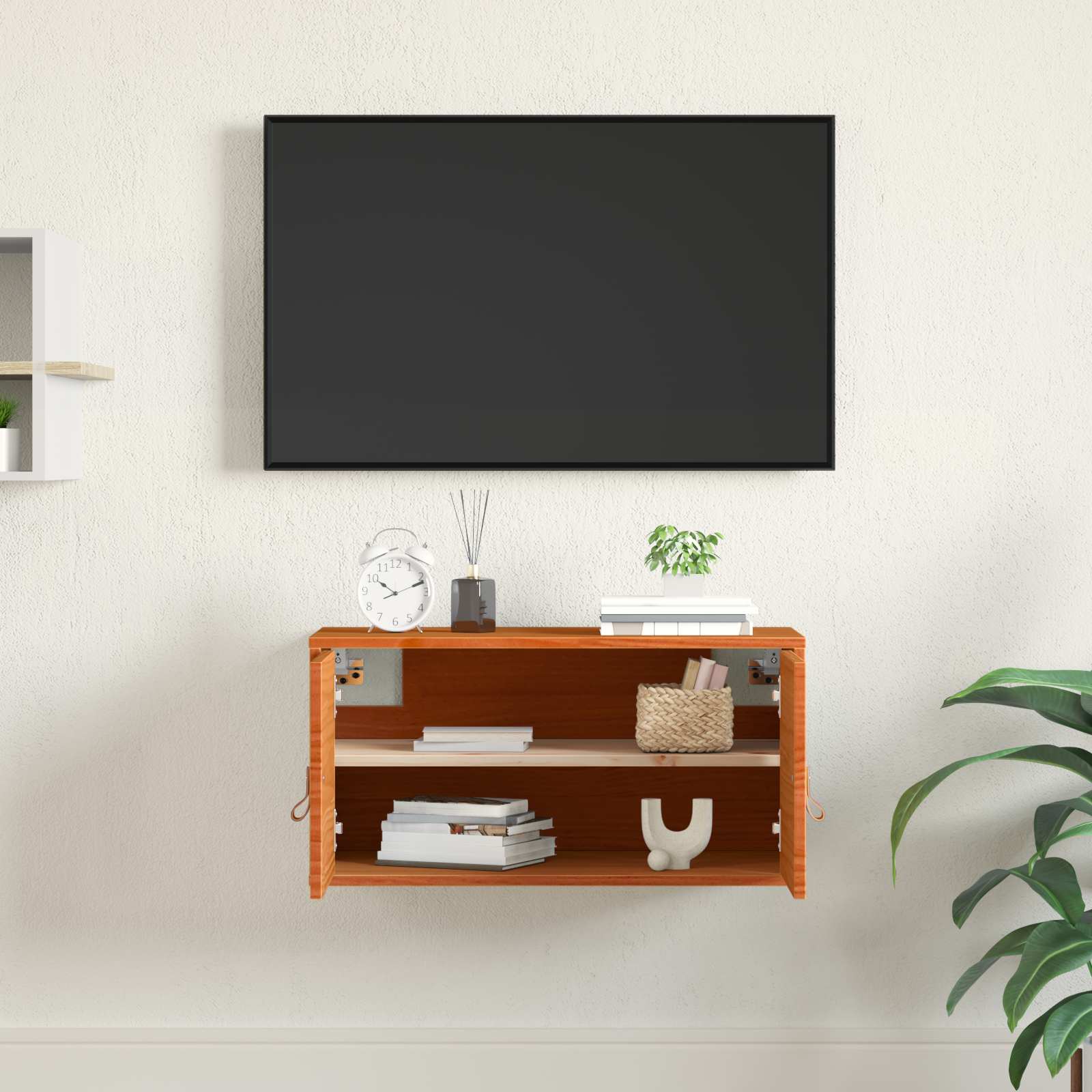 Armadietto a muro Marrone cerato 60 x 30 x 30 cm Pino massello | homemem39
