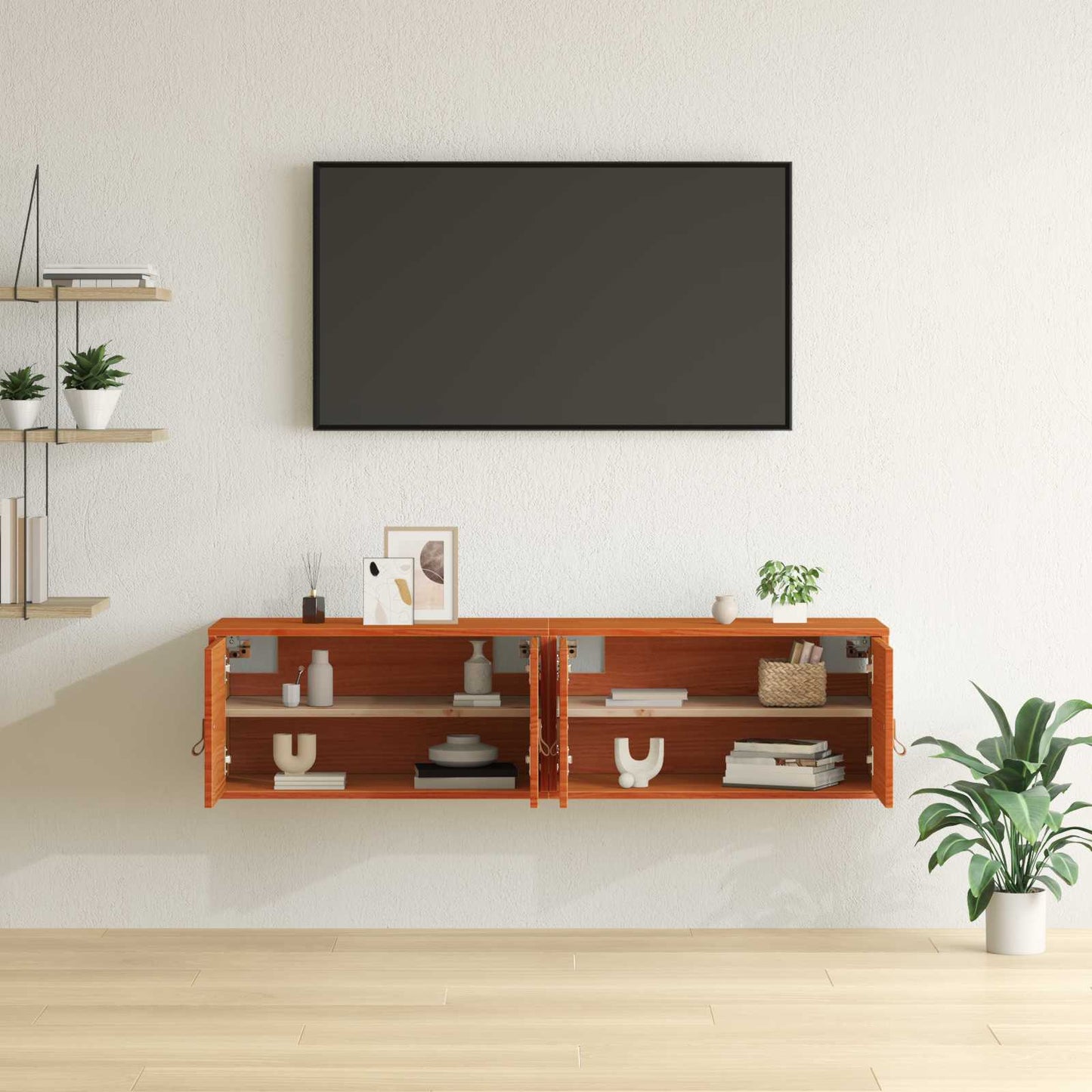 Armadietto a muro 2 pcs Marrone cerato 60 x 30 x 30 cm | homemem39