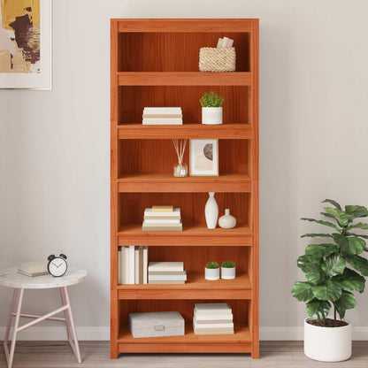 Armadio per Libri Marrone cerato 80 x 35 x 183 cm Pino massello | homemem39