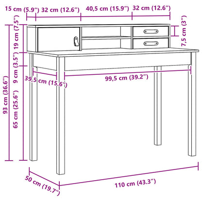 Scrivania con cassetto Marrone cerato 110 x 50 x 93 cm | homemem39