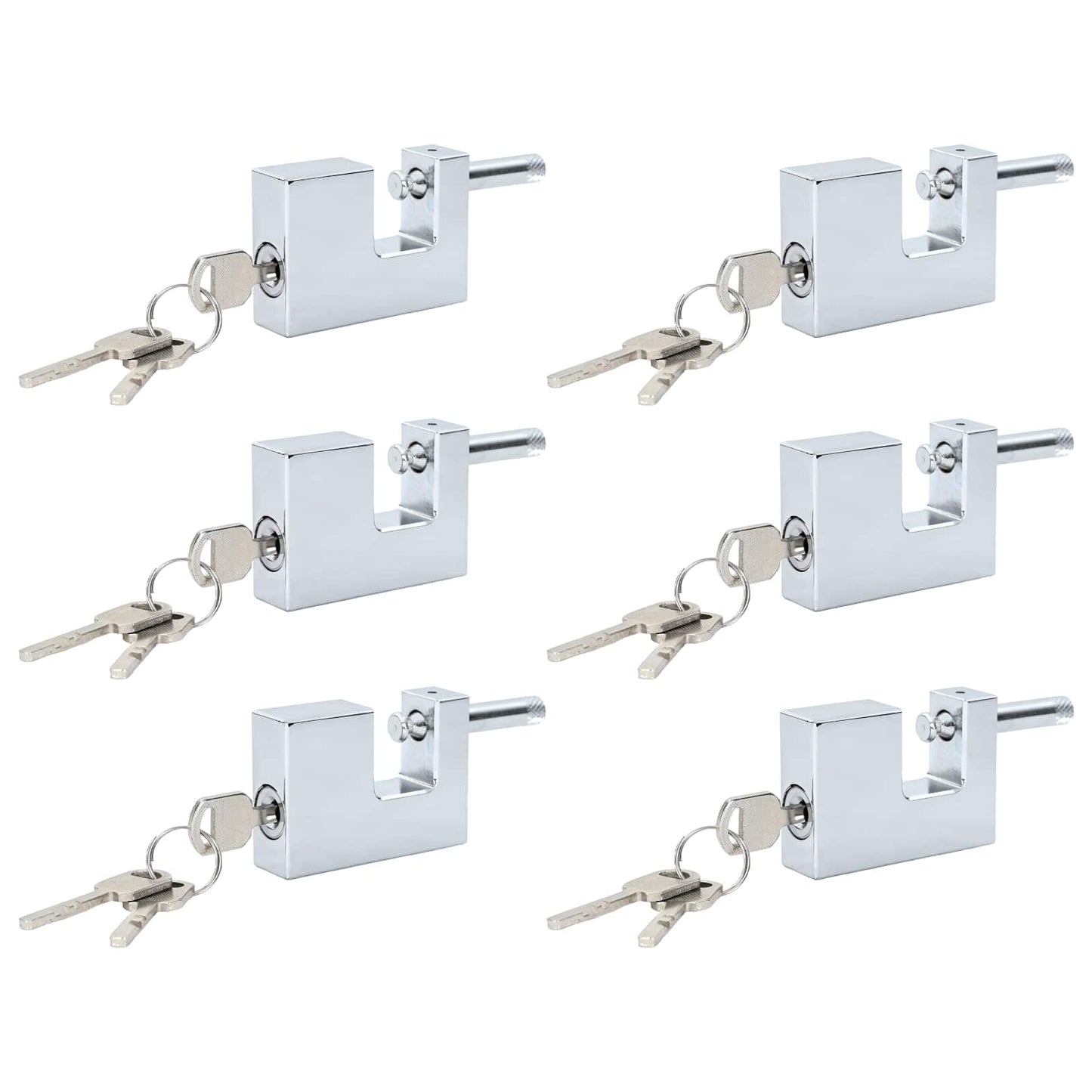 Lucchetto 6 pcs Argento Acciaio | homemem39