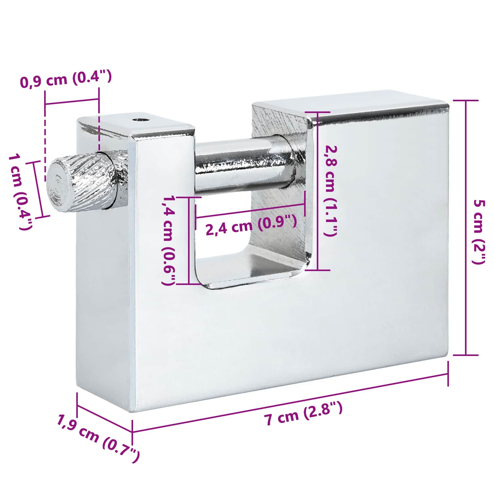 Lucchetto 6 pcs Argento Acciaio | homemem39