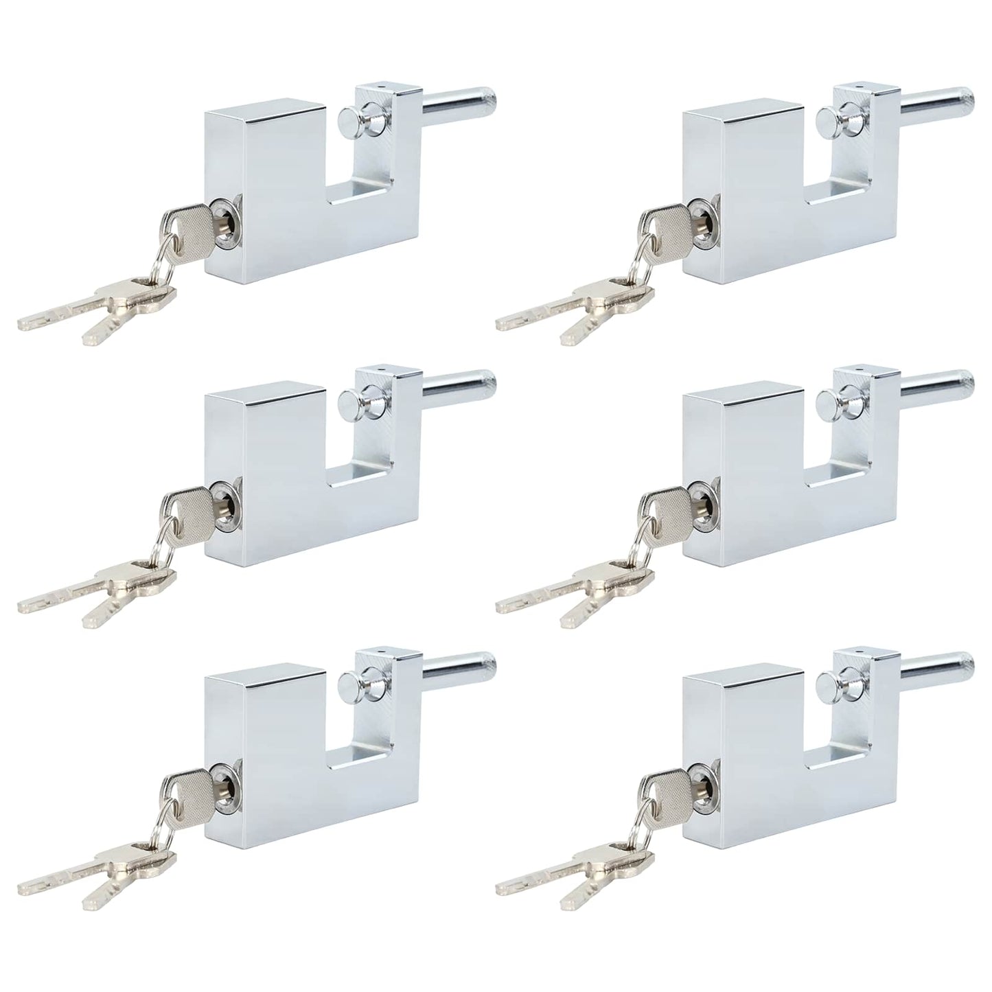 Lucchetto 6 pcs Argento Acciaio | homemem39