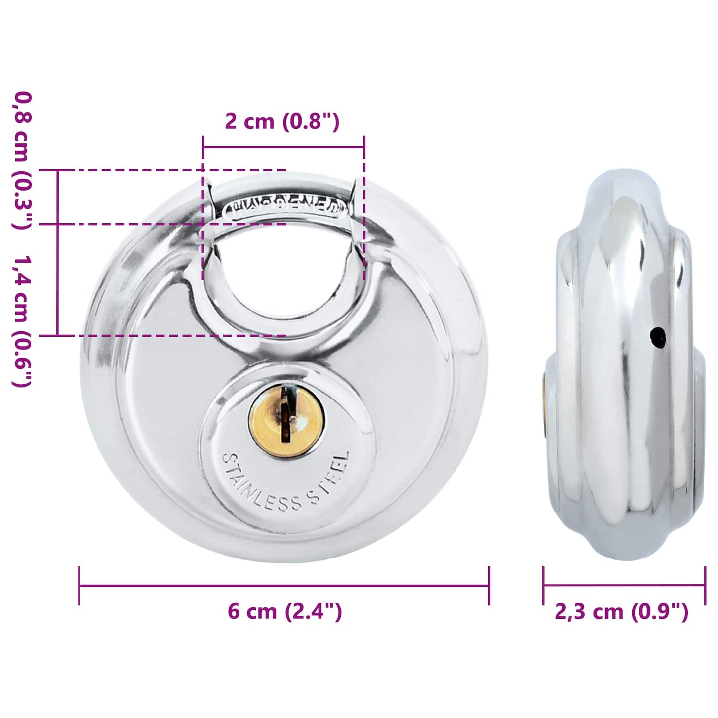 Lucchetti Discus con Chiavi 12 pcs Argento 6 x 2.3 x 6 cm | homemem39