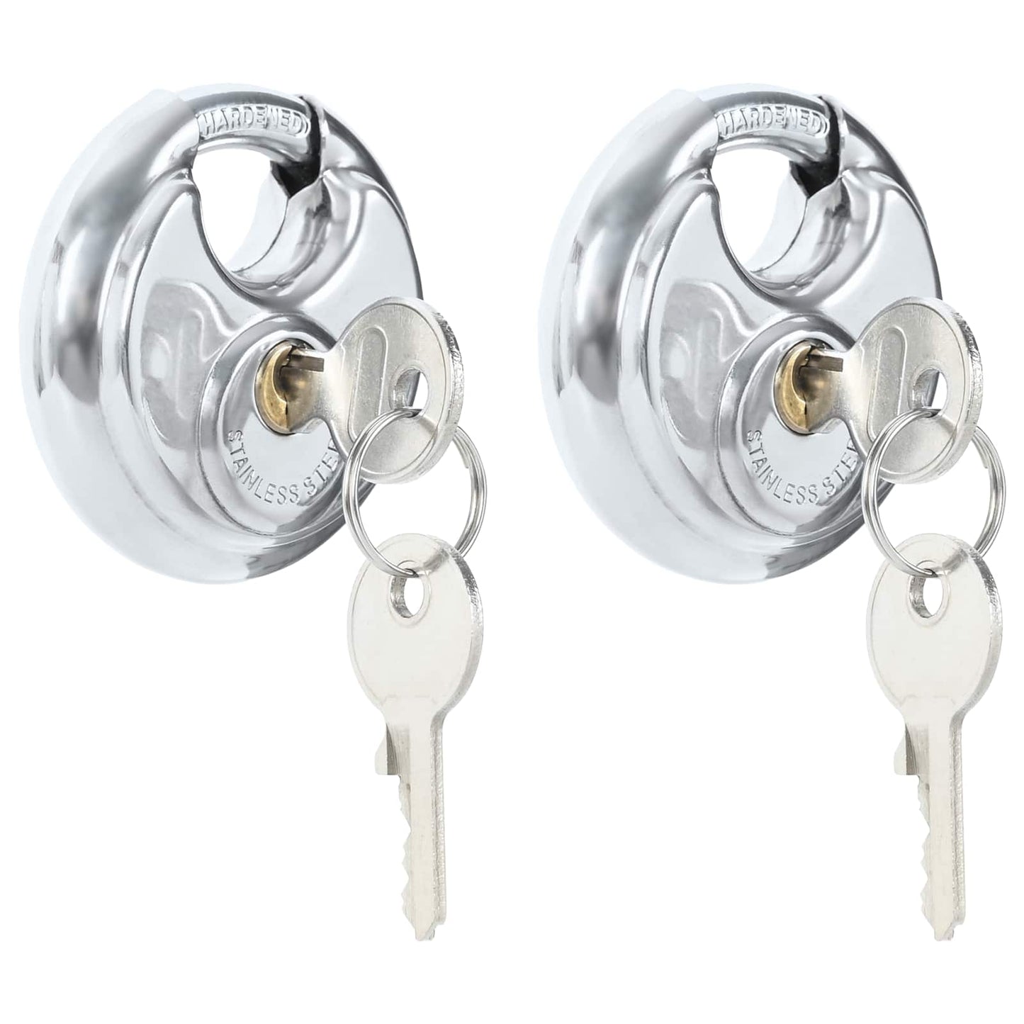Lucchetti Discus con Chiavi 2 pcs Argento 7 x 2.4 x 7 cm | homemem39