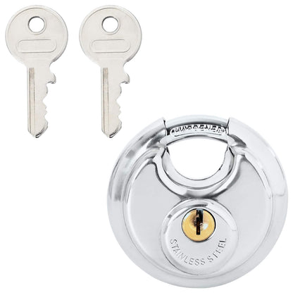 Lucchetti Discus con Chiavi 2 pcs Argento 7 x 2.4 x 7 cm | homemem39