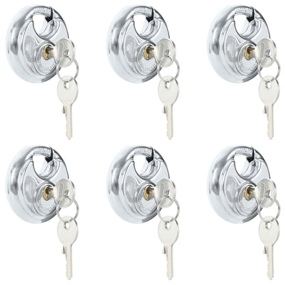 Lucchetti Discus con Chiavi 6 pcs Argento 7 x 2.4 x 7 cm | homemem39