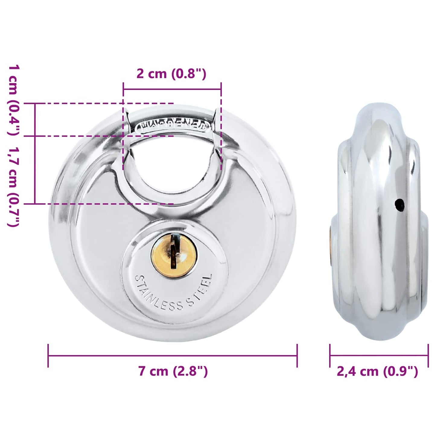 Lucchetti Discus con Chiavi 12 pcs Argento 7 x 2.4 x 7 cm | homemem39
