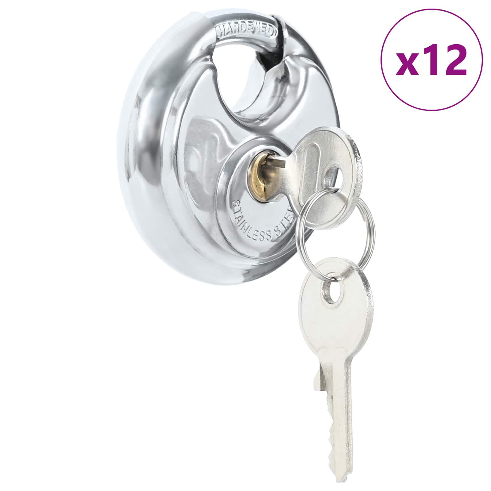 Lucchetti Discus con Chiavi 12 pcs Argento 7 x 2.4 x 7 cm | homemem39