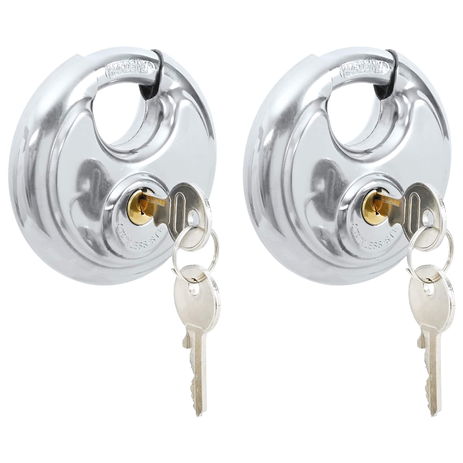 Lucchetti Discus con Chiavi 2 pcs Argento 9 x 2,8 x 9 cm | homemem39