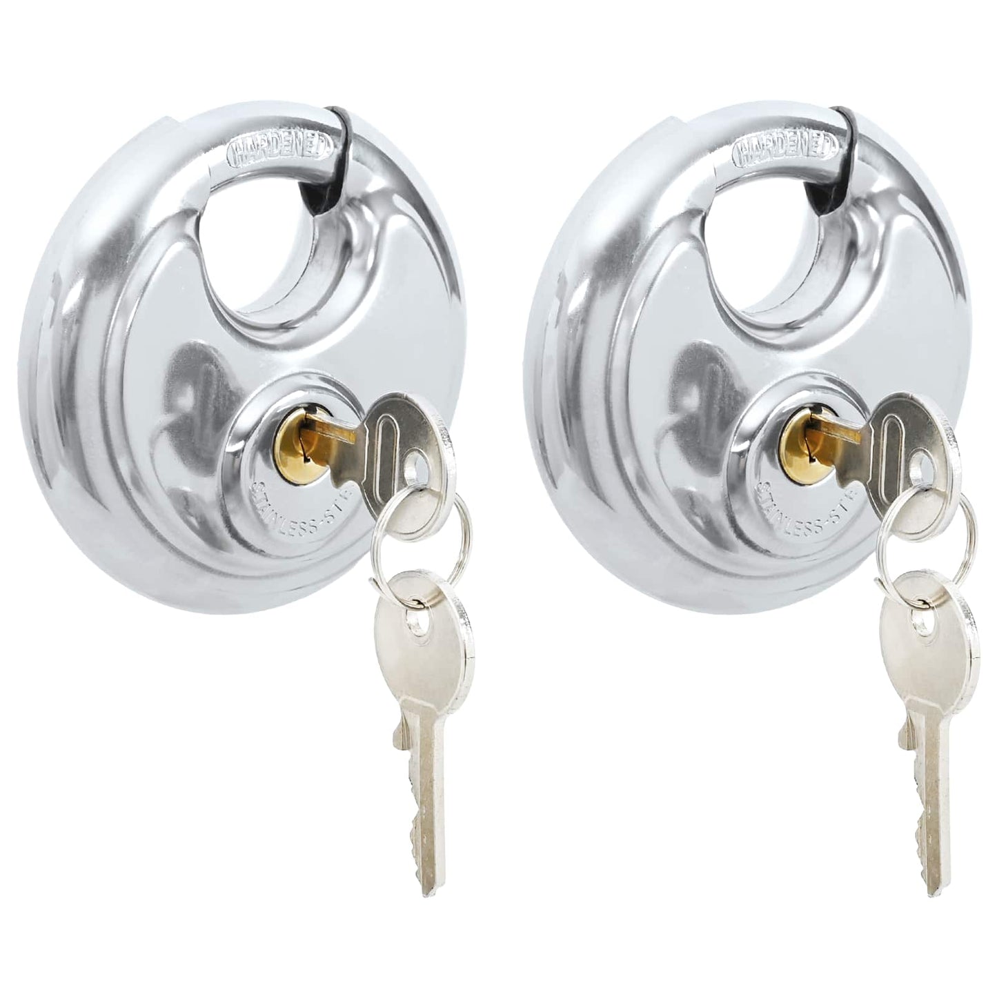 Lucchetti Discus con Chiavi 2 pcs Argento 9 x 2,8 x 9 cm