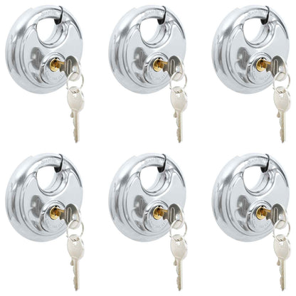 Lucchetti Discus con Chiavi 6 pcs Argento 9 x 2,8 x 9 cm