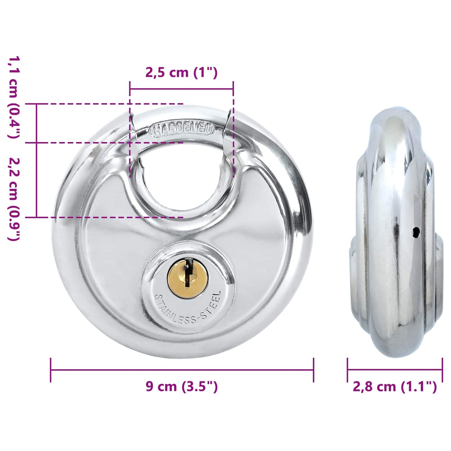 Lucchetti Discus con Chiavi 6 pcs Argento 9 x 2,8 x 9 cm | homemem39