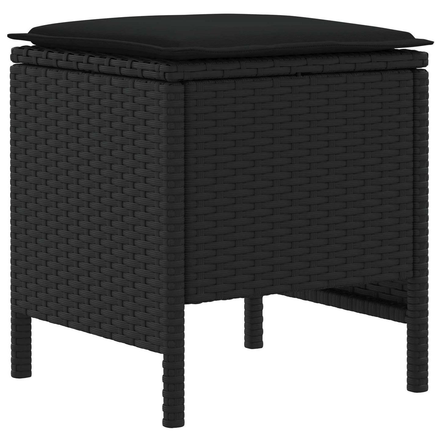 Poggiapiedi da Giardino 2 Pezzo Nero 38 x 38 x 45 cm | homemem39