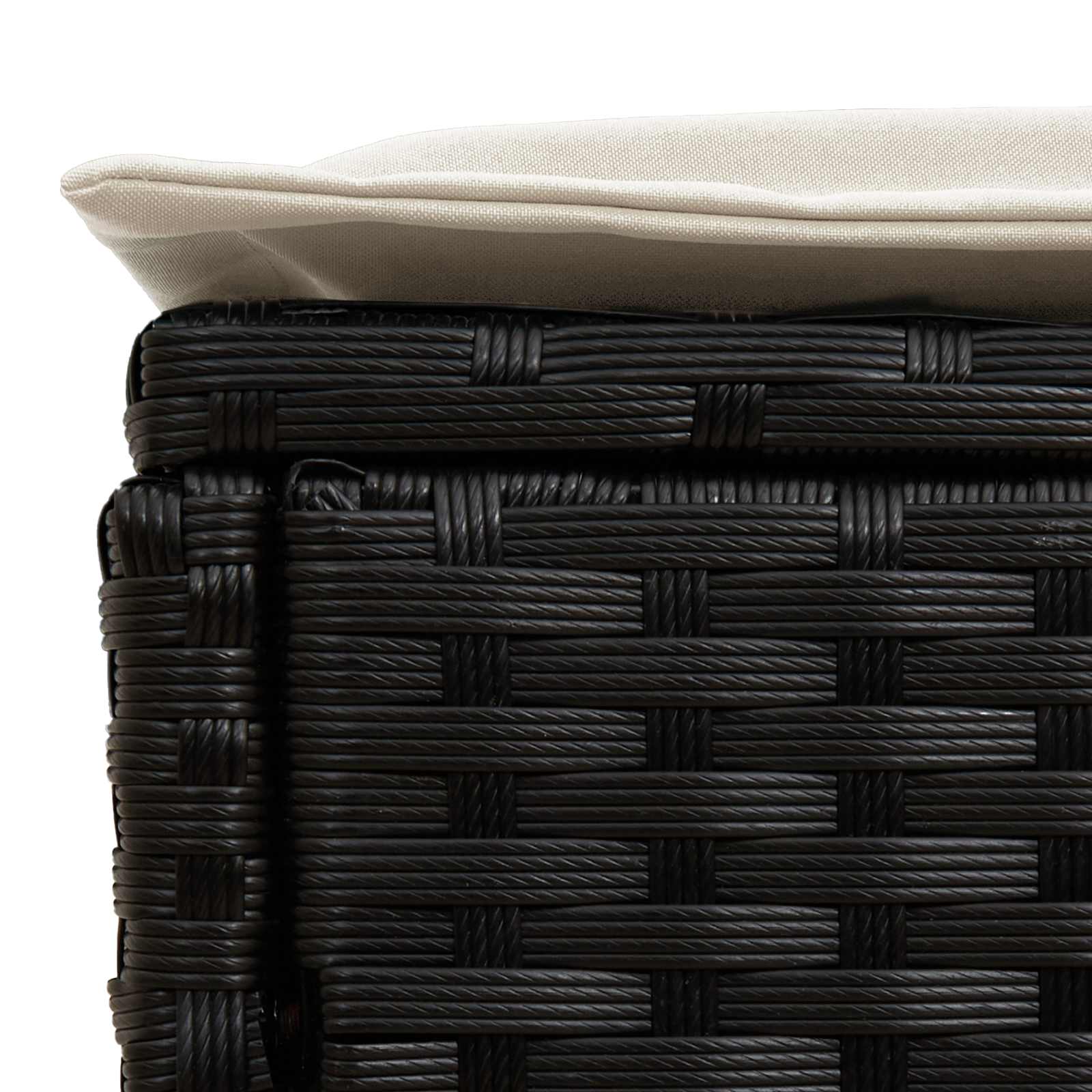 Poggiapiedi da Giardino 2 Pezzo Nero e Crema 38 x 38 x 45 cm | homemem39