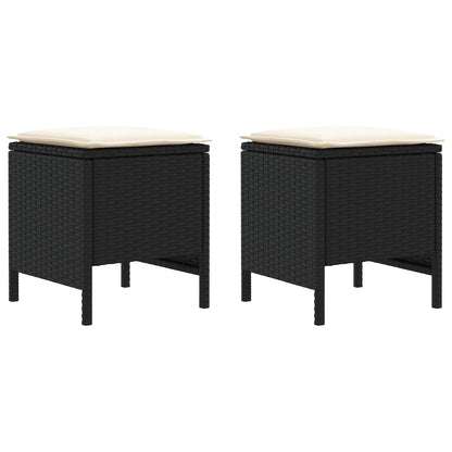 Poggiapiedi da Giardino 2 Pezzo Nero e Crema 38 x 38 x 45 cm | homemem39
